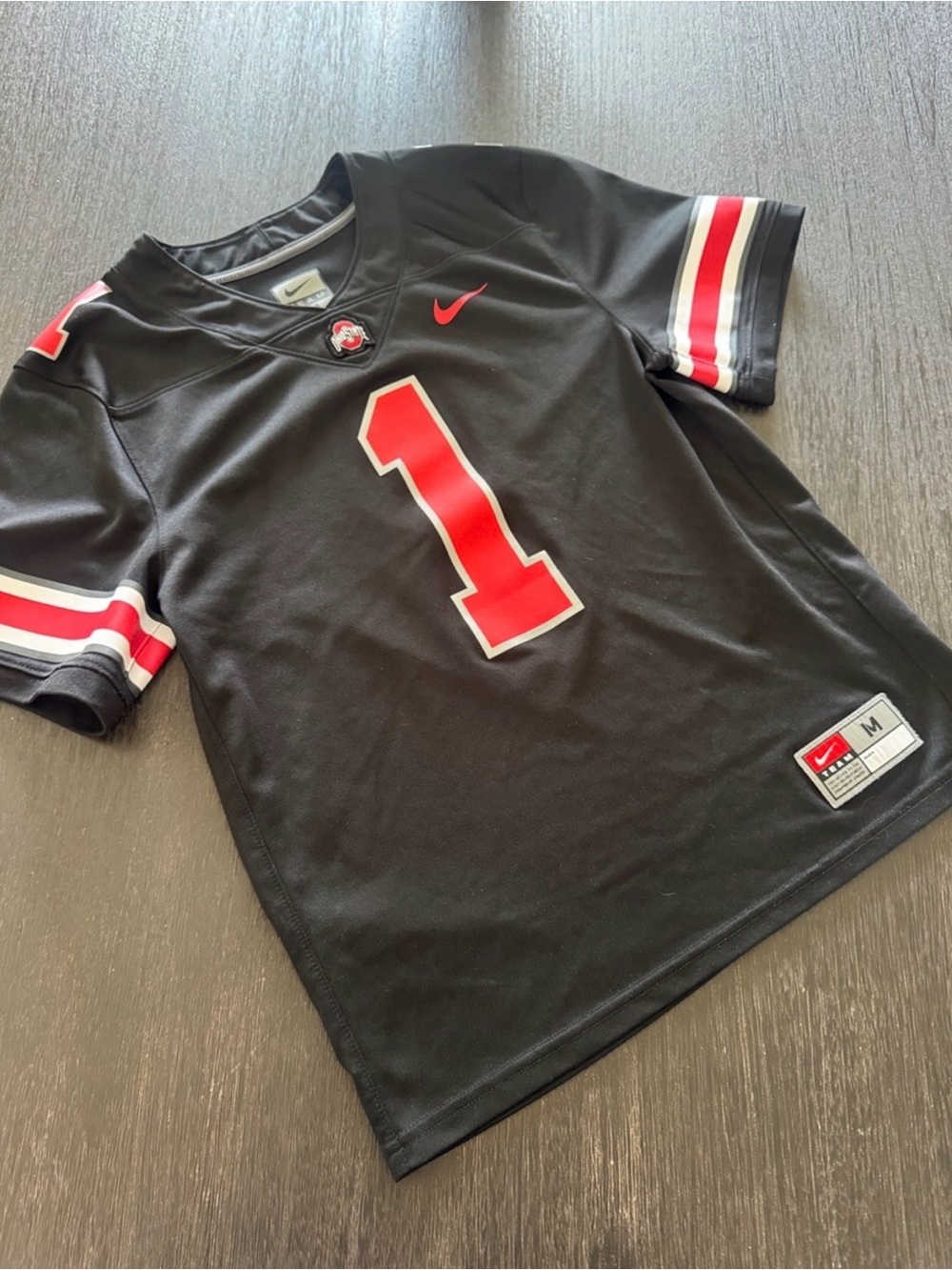 Nike Kids Black Jersey with Red Number 1
